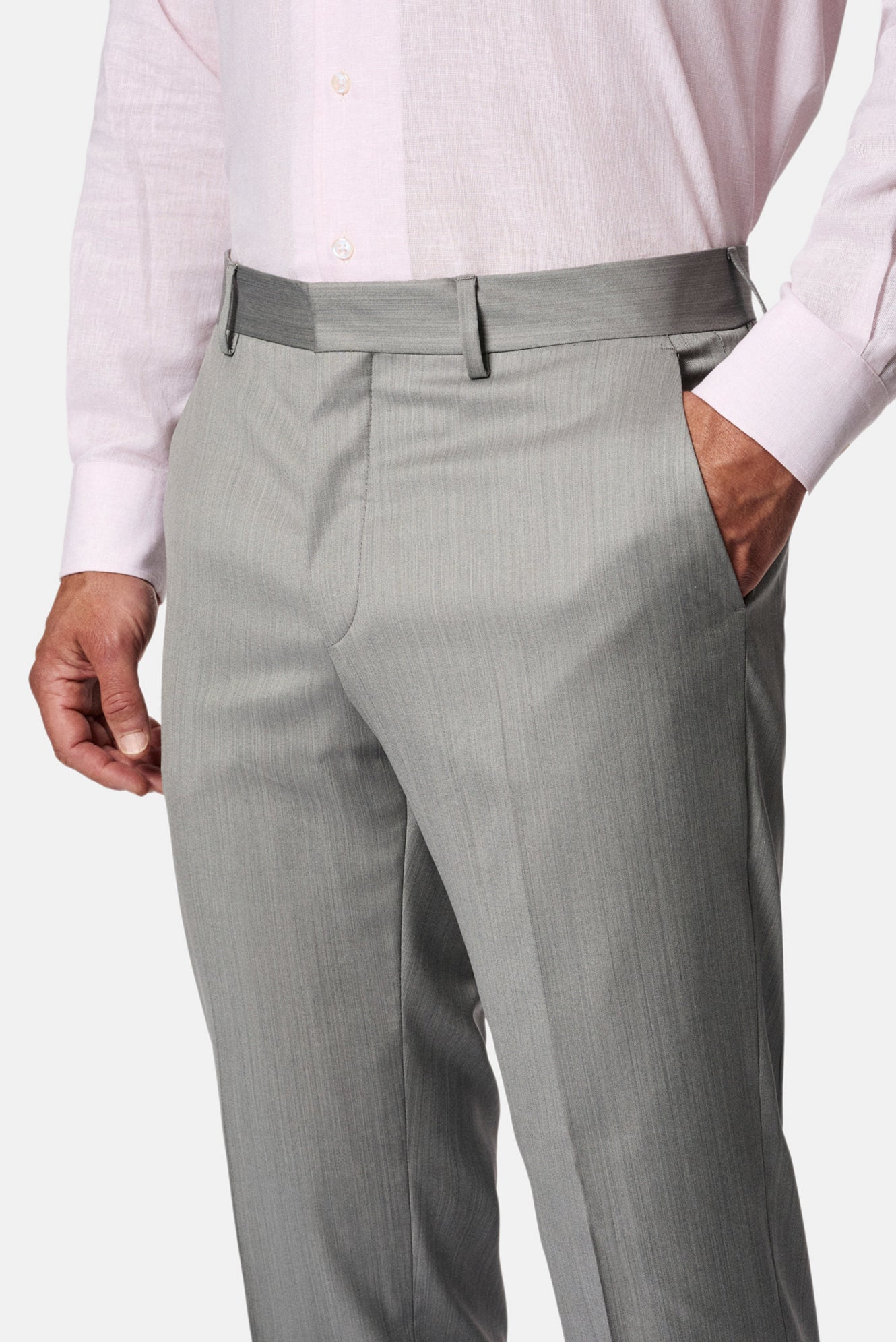 Orta Gri 6 Drop Regular Fit Standart Kesim Mono Yaka Yünlü İpek İtalyan Takım Elbise