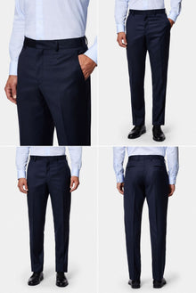 Koyu Lacivert 6 Drop Regular Fit Standart Kesim Mono Yaka Yünlü İpek İtalyan Takım Elbise