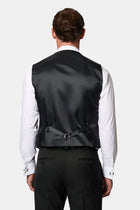 Siyah 6 Drop Regular Fit Standart Kesim Mono Yaka Yelekli Yünlü Smokin & Damatlık
