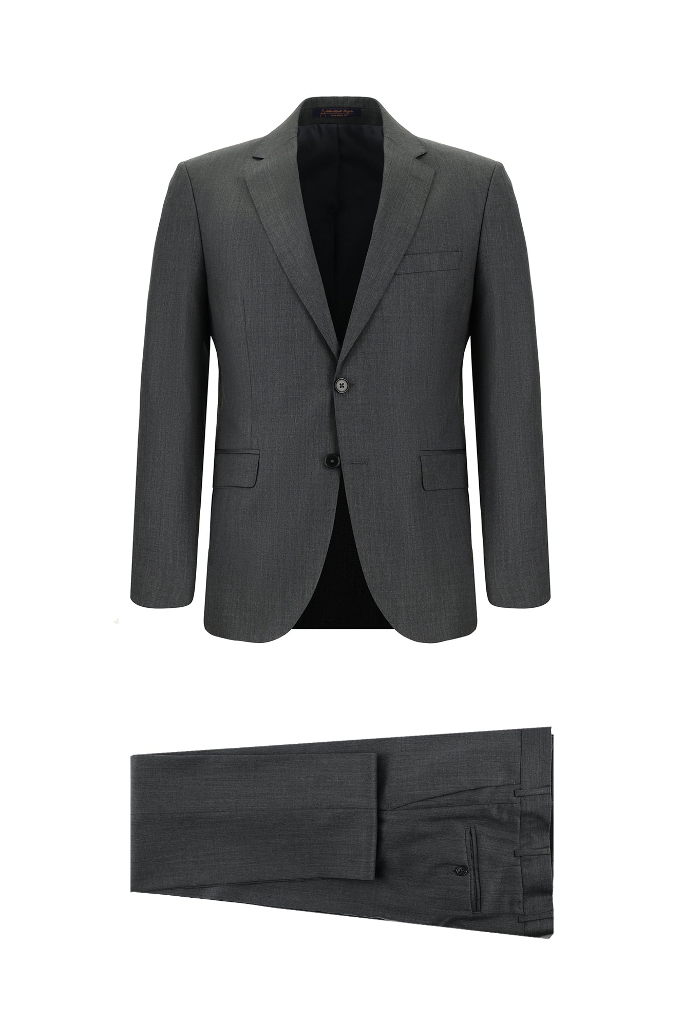 Açık Antrasit Slim Fit Dar Kesim Yün Klasik Takım Elbise