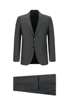 Açık Antrasit Slim Fit Dar Kesim Yün Klasik Takım Elbise