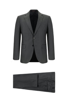 Aç?k Antrasit 7 Drop Slim Fit Dar Kesim Yün Tak?m Elbise-Abdullah Ki??l?