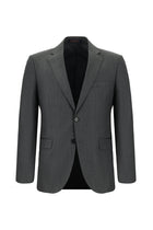 Açık Antrasit Slim Fit Dar Kesim Yün Klasik Takım Elbise