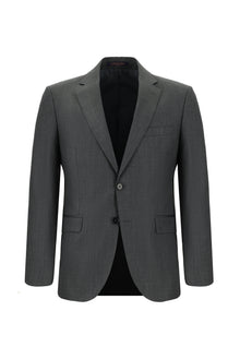 Açık Antrasit Slim Fit Dar Kesim Yün Klasik Takım Elbise