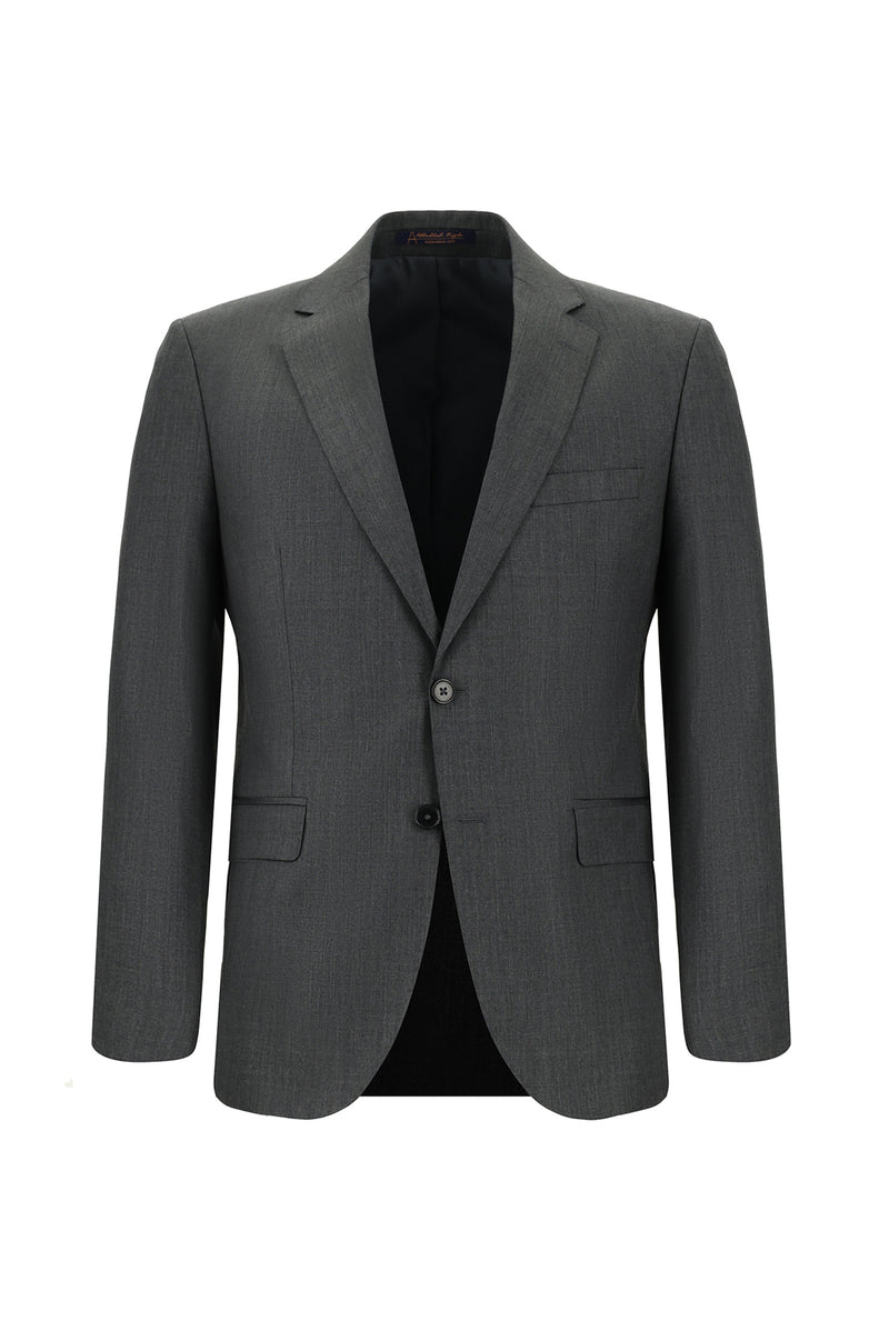 Açık Antrasit Slim Fit Dar Kesim Yün Klasik Takım Elbise