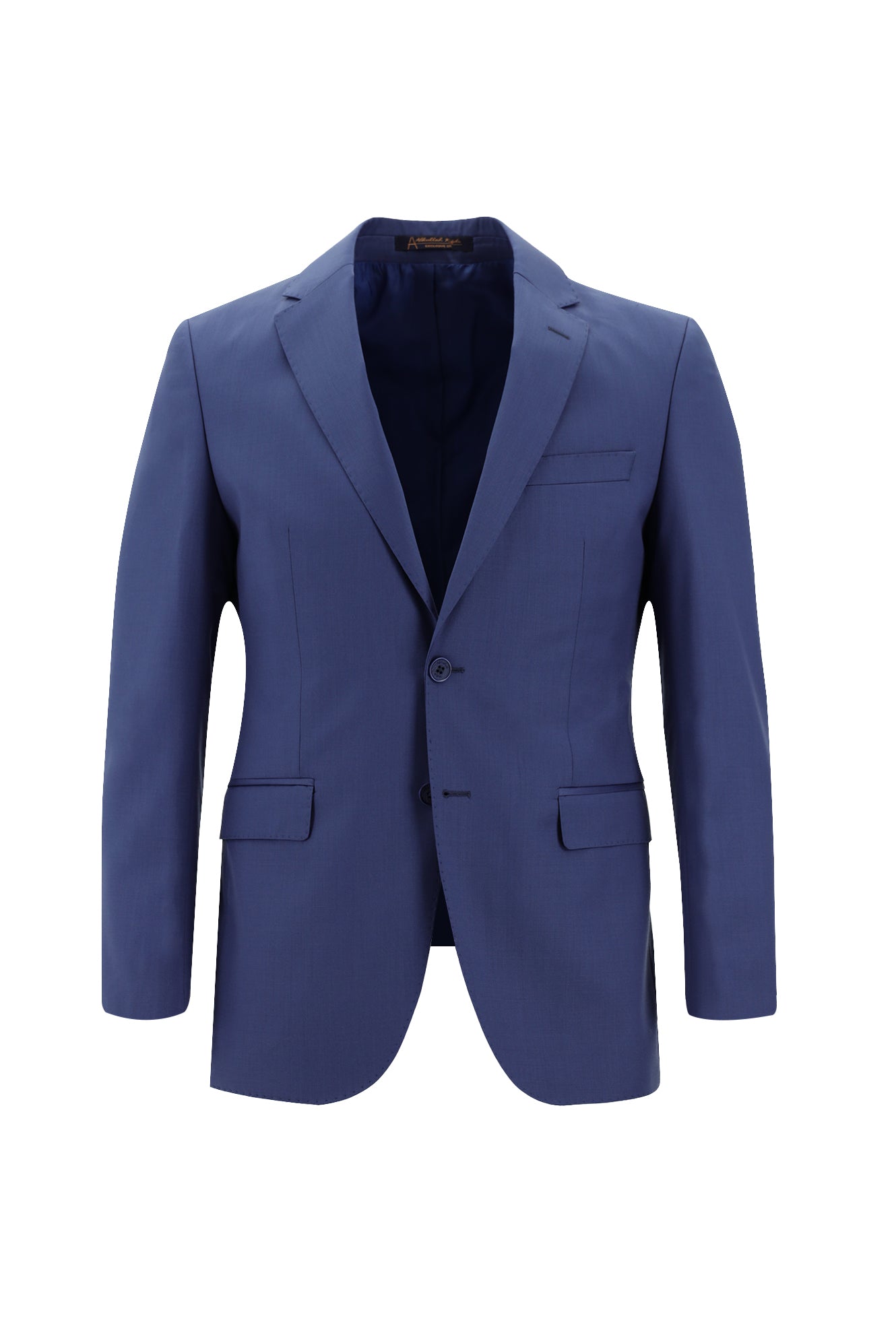 Koyu Mavi  Slim Fit Dar Kesim Yünlü Klasik Takım Elbise
