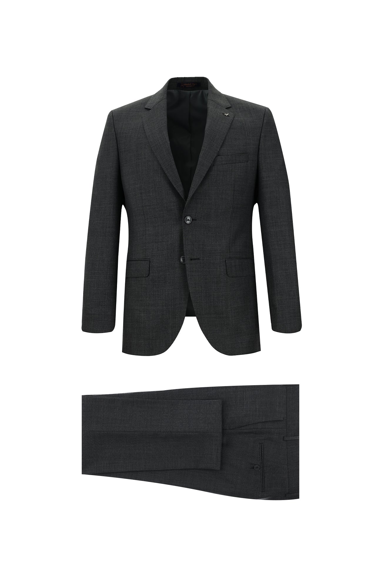 Orta Gri Relaxed Fit Rahat Kesim Yünlü Klasik Takım Elbise