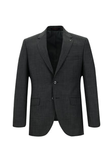 Orta Gri Relaxed Fit Rahat Kesim Yünlü Klasik Takım Elbise