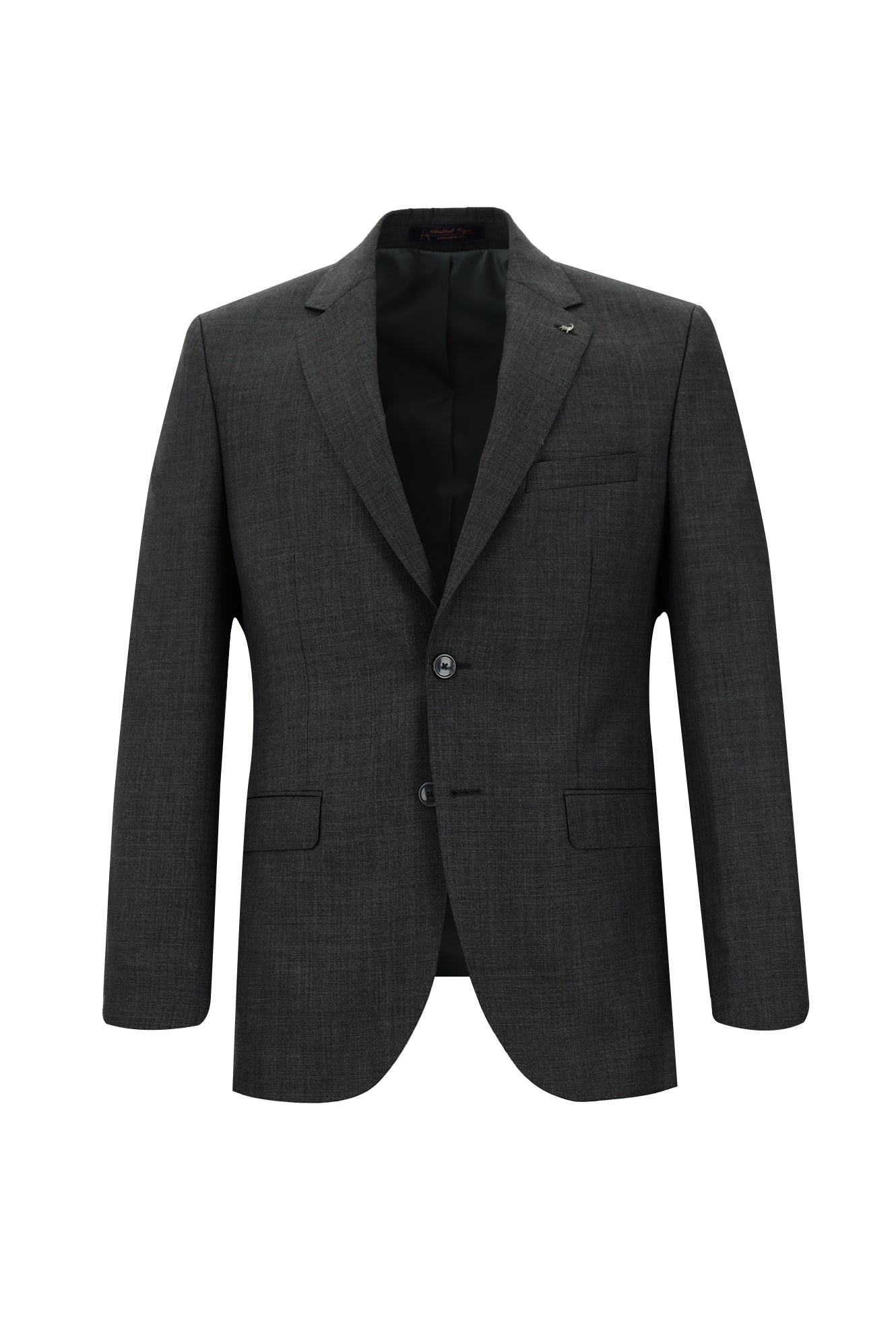 Orta Gri Slim Fit Dar Kesim Yünlü Klasik Takım Elbise