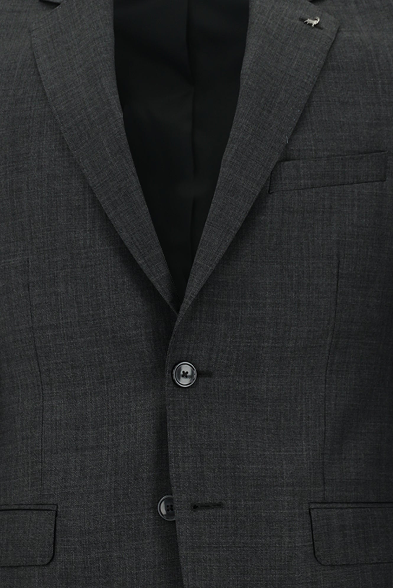 Orta Gri Relaxed Fit Rahat Kesim Yünlü Klasik Takım Elbise