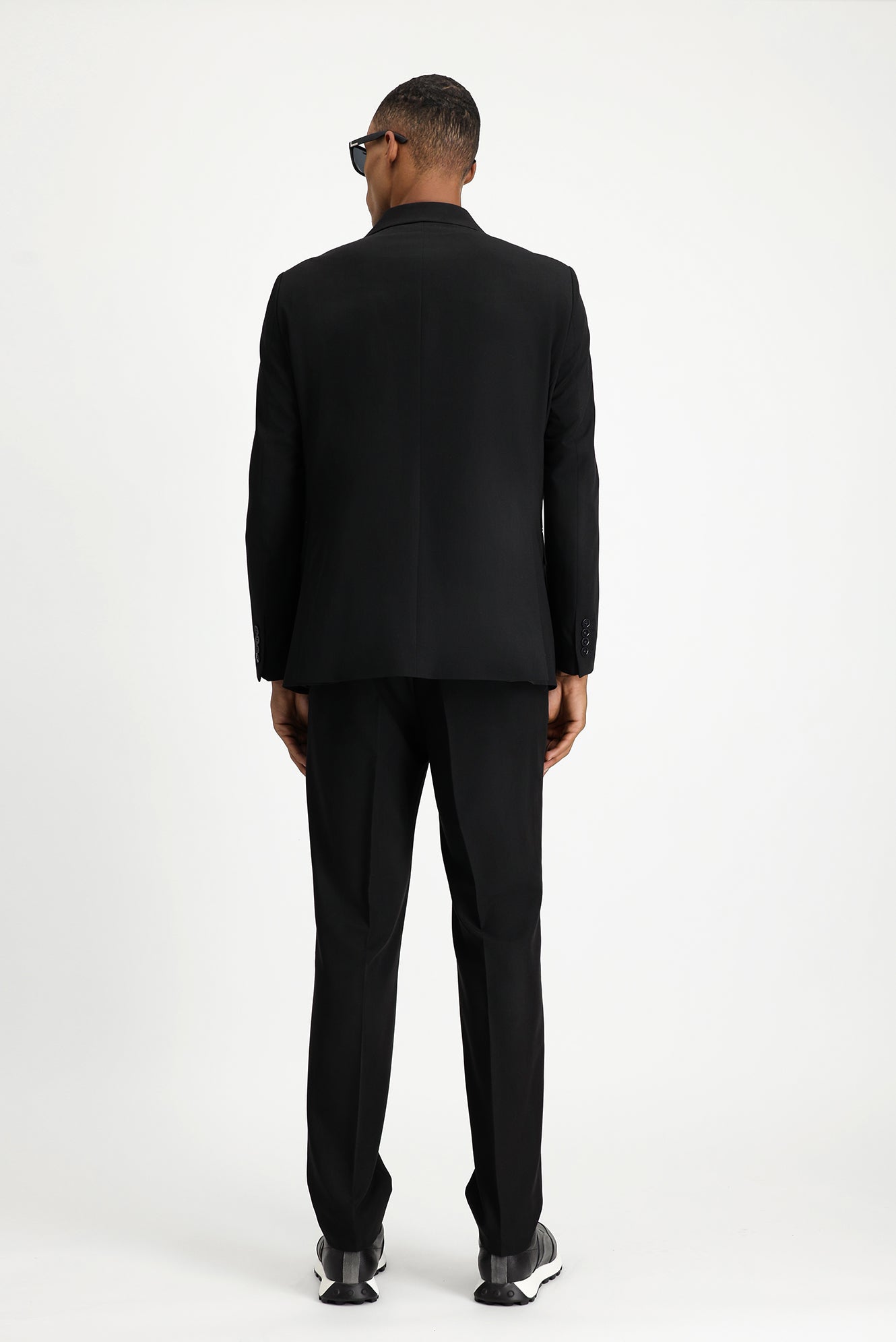 Siyah 6 Drop Verona Soft Oversize Fit Hafif Oversize Kesim Kruvaze Tak?m Elbise-Abdullah Ki??l?