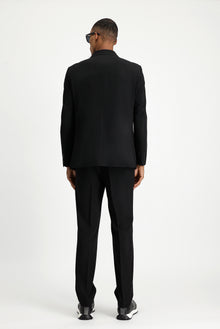 Siyah 6 Drop Verona Soft Oversize Fit Hafif Oversize Kesim Kruvaze Tak?m Elbise-Abdullah Ki??l?