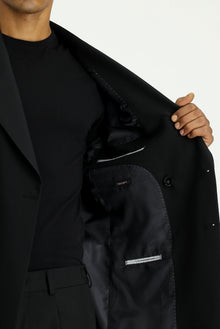 Siyah 6 Drop Verona Soft Oversize Fit Hafif Oversize Kesim Kruvaze Tak?m Elbise-Abdullah Ki??l?