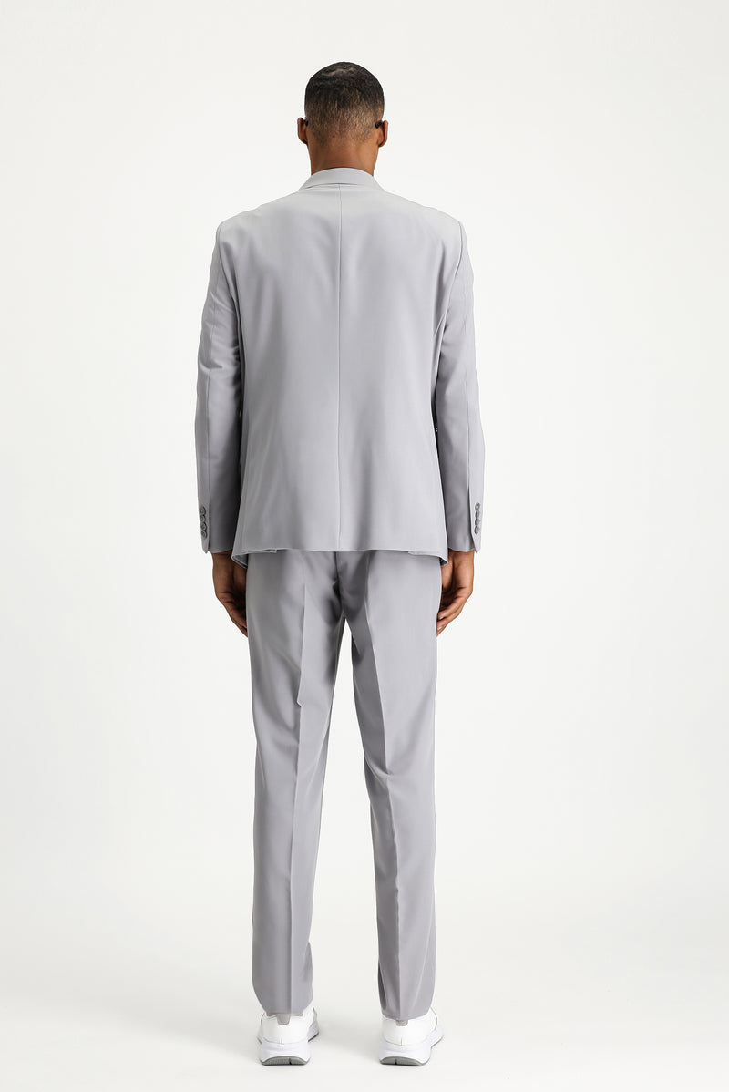 Orta Gri Oversize Ekstra Rahat Kalıp Kruvaze Takım Elbise