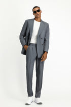 Koyu Füme 6 Drop Verona Soft Oversize Fit Hafif Oversize Kesim Kruvaze Tak?m Elbise-Abdullah Ki??l?