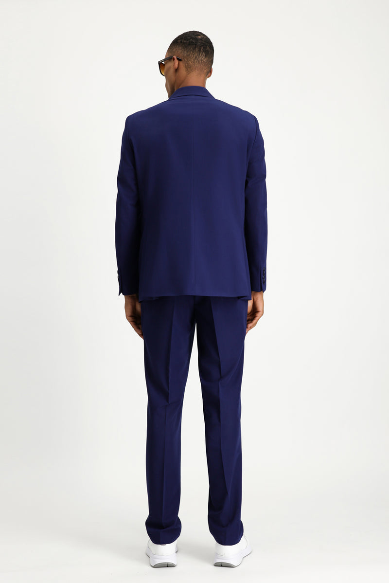 Orta Lacivert Oversize Ekstra Rahat Kalıp Kruvaze Takım Elbise