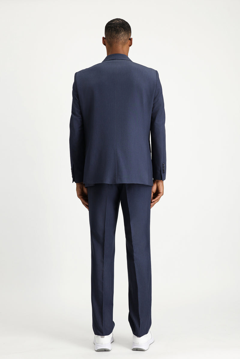 İndigo Oversize Ekstra Rahat Kalıp Kruvaze Takım Elbise