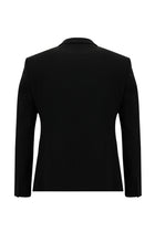 Siyah Slim Fit Dar Kesim Yünlü Kombinli Yelekli Takım Elbise