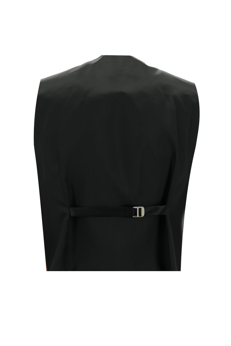 Siyah Slim Fit Dar Kesim Yünlü Kombinli Yelekli Takım Elbise