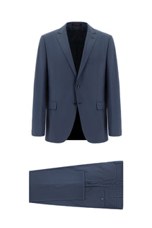 Orta Petrol Slim Fit Dar Kesim Yünlü Klasik Takım Elbise