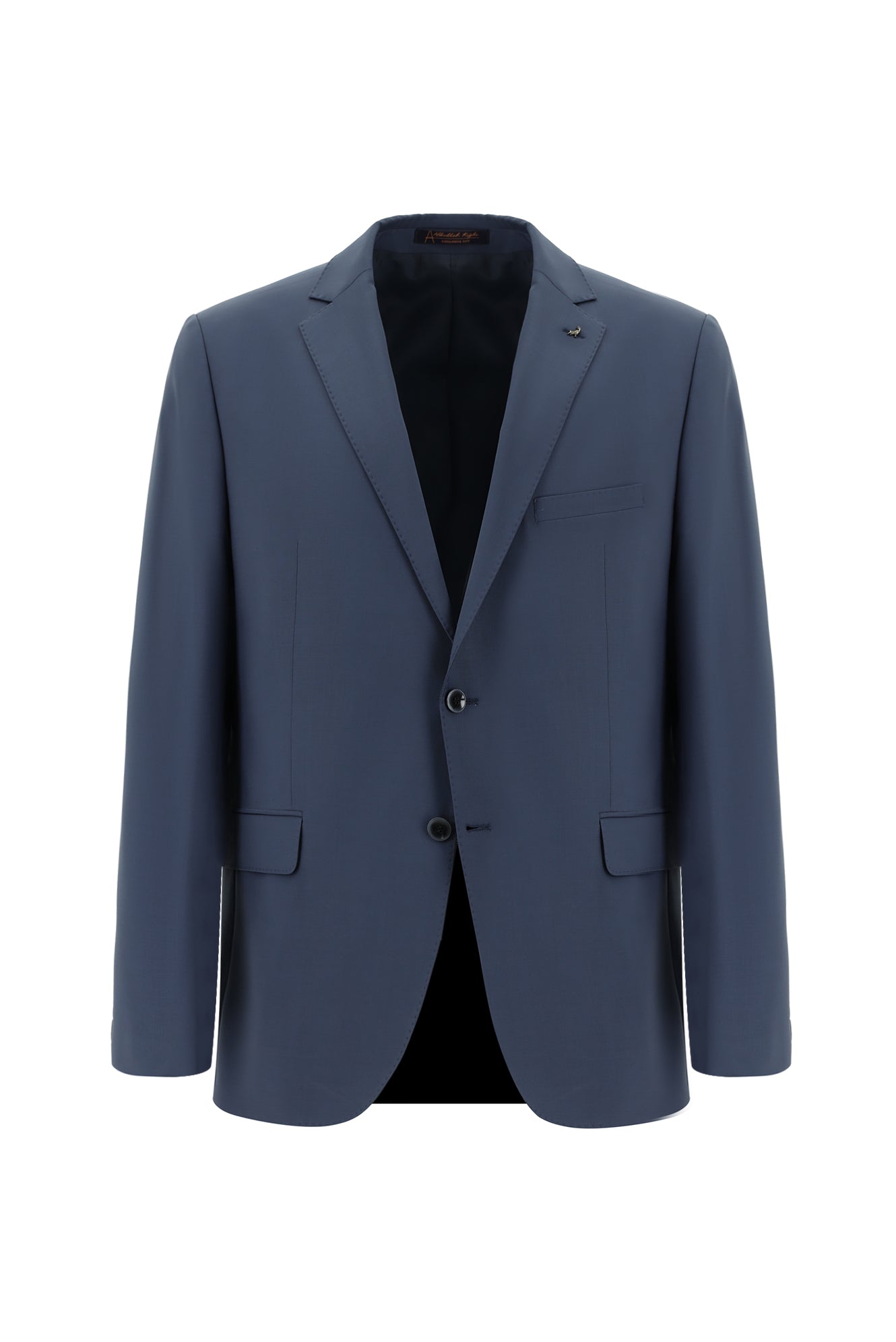 Orta Petrol Slim Fit Dar Kesim Yünlü Klasik Takım Elbise