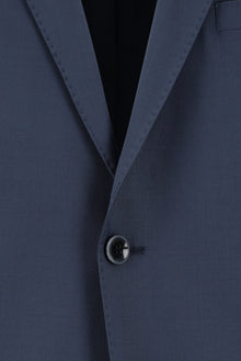 Orta Petrol Slim Fit Dar Kesim Yünlü Klasik Takım Elbise