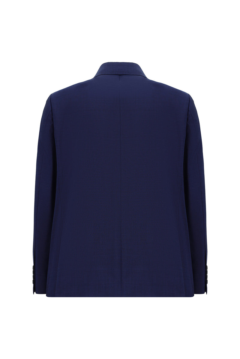 Açık Lacivert Slim Fit Dar Kesim Yünlü Klasik Takım Elbise