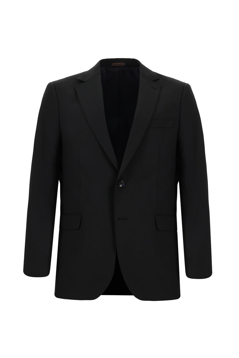 Siyah Lacivert Regular Fit Yünlü Klasik Takım Elbise