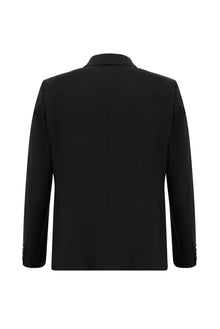 Siyah Lacivert Regular Fit Yünlü Klasik Takım Elbise