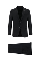 Siyah Regular Fit Yünlü Klasik Takım Elbise