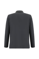 Koyu Füme Slim Fit Dar Kesim Yünlü Klasik Takım Elbise