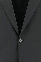 Koyu Füme Slim Fit Dar Kesim Yünlü Klasik Takım Elbise