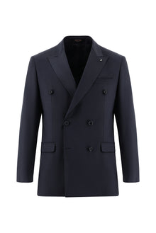 Koyu Füme 7 Drop Slim Fit Dar Kesim Yünlü Kruvaze Tak?m Elbise-Abdullah Ki??l?