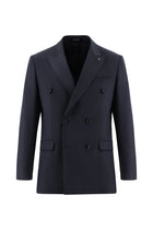 Koyu Füme Relax Fit Rahat Kesim Yünlü Kruvaze Takım Elbise