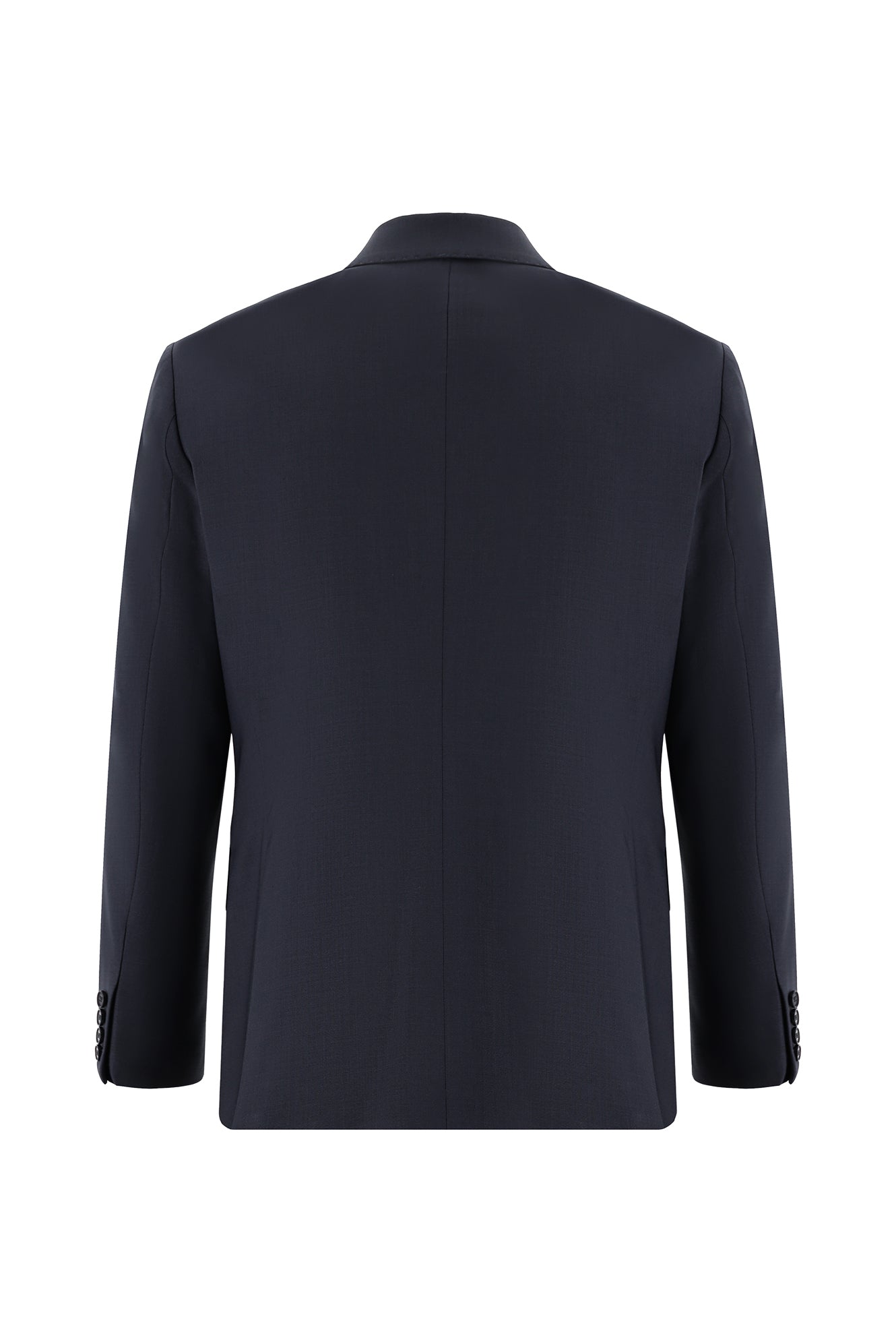 Koyu Füme Slim Fit Dar Kesim Yünlü Kruvaze Takım Elbise