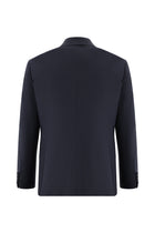 Koyu Füme Slim Fit Dar Kesim Yünlü Kruvaze Takım Elbise