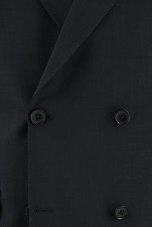 Koyu Füme Relax Fit Rahat Kesim Yünlü Kruvaze Takım Elbise