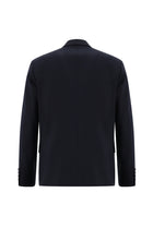 Koyu Lacivert Slim Fit Dar Kesim Yünlü Kruvaze Takım Elbise