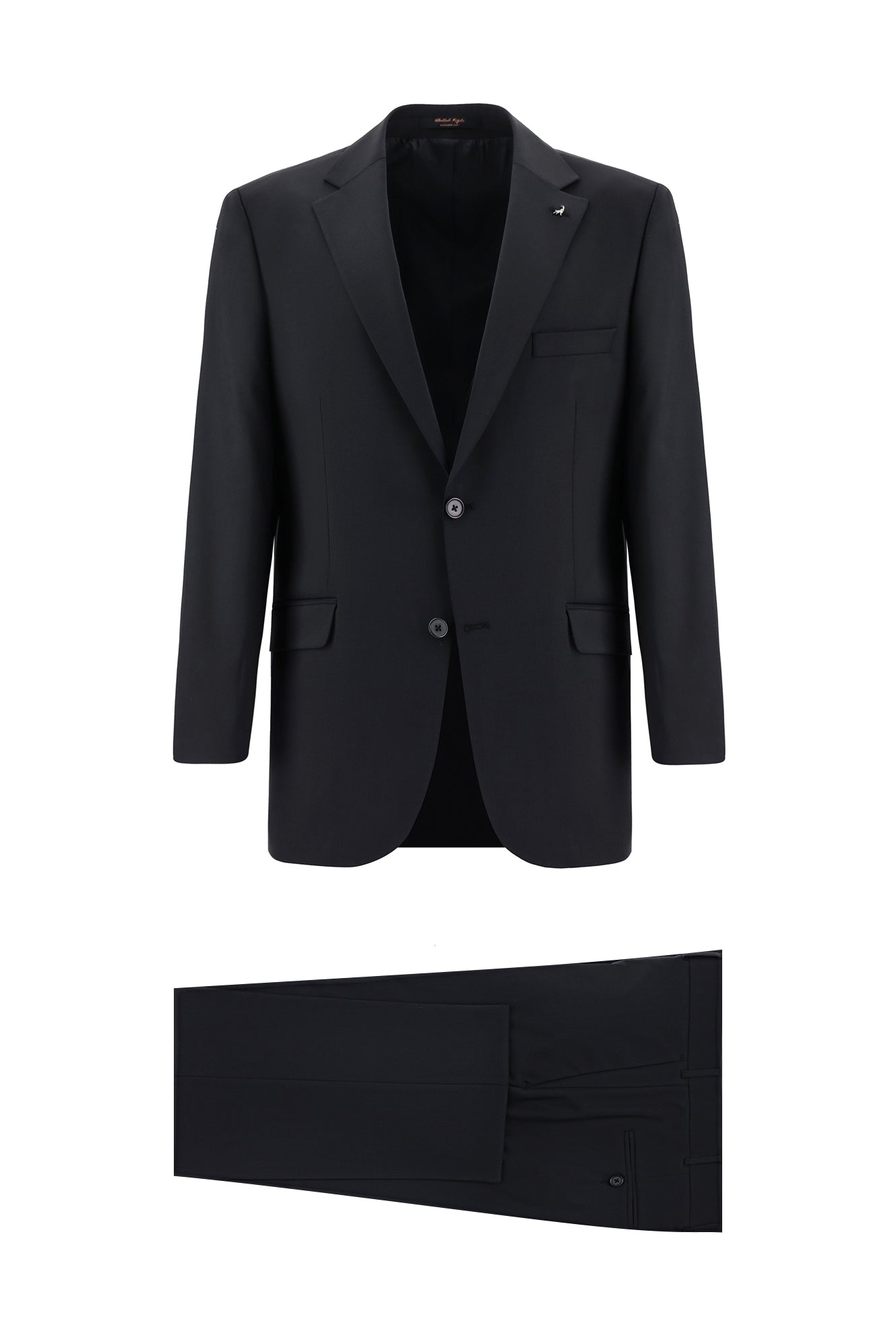 Siyah Slim Fit Dar Kesim Yünlü Klasik Takım Elbise