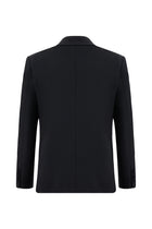 Siyah Slim Fit Dar Kesim Yünlü Klasik Takım Elbise