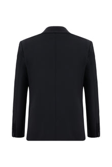 Siyah Slim Fit Dar Kesim Yünlü Klasik Takım Elbise