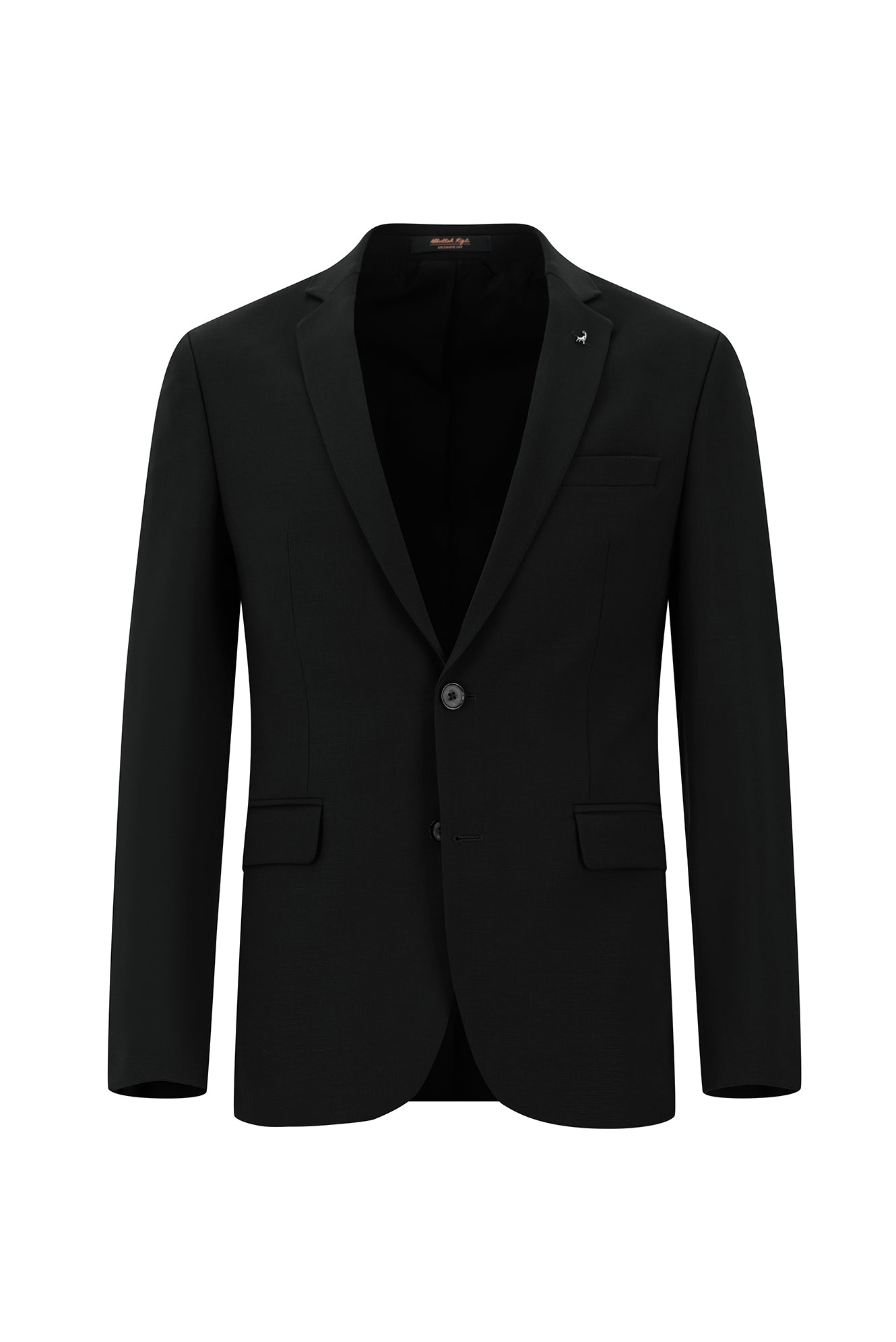 Siyah Super Slim Fit Ekstra Dar Kesim Yünlü Klasik Takım Elbise