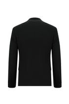 Siyah Super Slim Fit Ekstra Dar Kesim Yünlü Klasik Takım Elbise