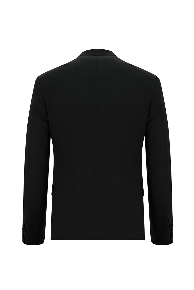 Siyah 7 Drop Super Slim Fit Eksra Dar Kesim Yünlü Tak?m Elbise-Abdullah Ki??l?