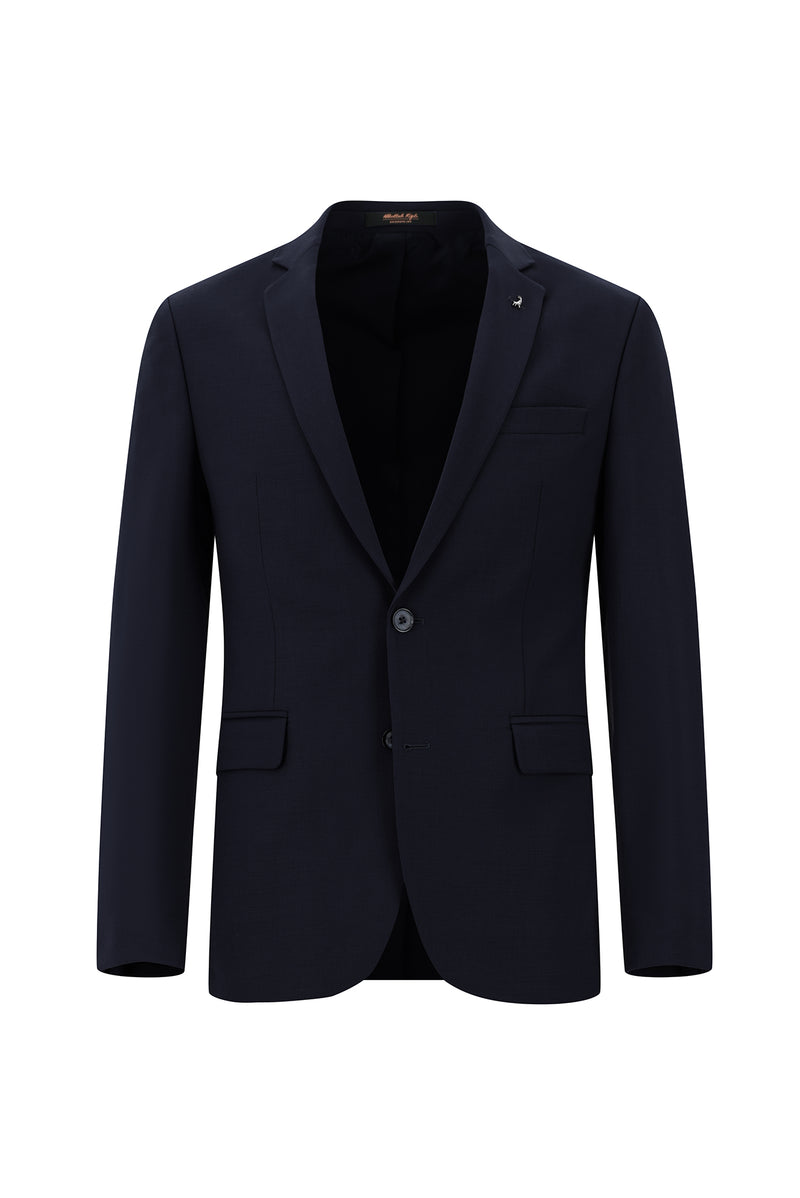 Siyah Lacivert 7 Drop Super Slim Fit Eksra Dar Kesim Yünlü Tak?m Elbise-Abdullah Ki??l?