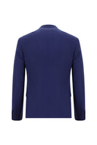 Koyu Mavi  Super Slim Fit Ekstra Dar Kesim Yünlü Klasik Takım Elbise