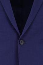 Koyu Mavi  Super Slim Fit Ekstra Dar Kesim Yünlü Klasik Takım Elbise