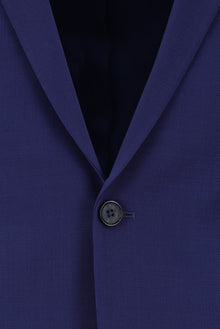 Koyu Mavi  Super Slim Fit Ekstra Dar Kesim Yünlü Klasik Takım Elbise