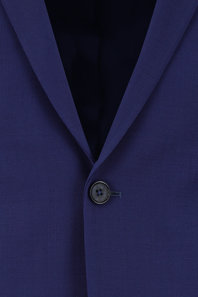 Koyu Mavi  Super Slim Fit Ekstra Dar Kesim Yünlü Klasik Takım Elbise