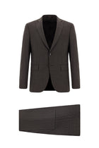 Acı Kahve Slim Fit Dar Kesim Yünlü Klasik Takım Elbise